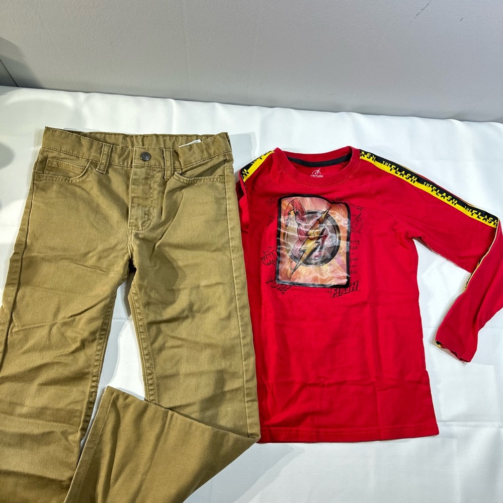 Red Long Sleeve Kids Tee with Graphic